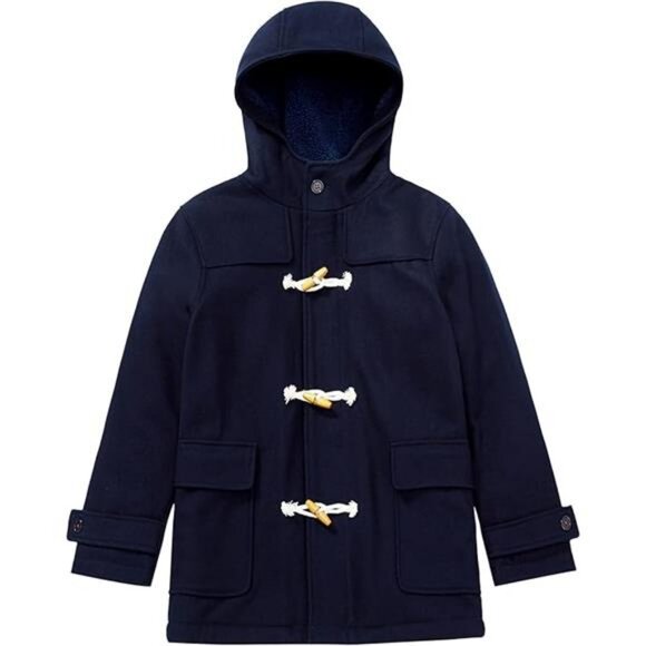 Boys Winter Wool Coat Dress Peacoat Kids Heavy Sherpa Jacket Hooded - Picture 7 of 7